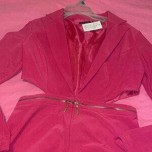 Pink Women's Cut Out Blazer
